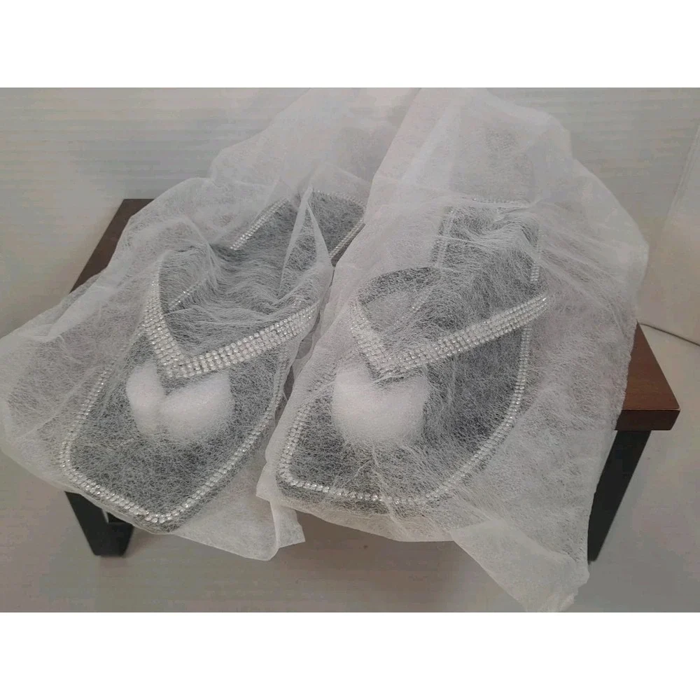 NIB Lauren‎ Lorraine Tampa Flip Flops Black Size 7 Rhinestone Dressy Sandals